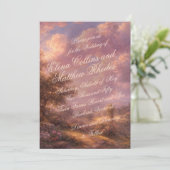 Faire-part de mariage romantique paysage de couche (Debout devant)