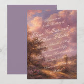 Faire-part de mariage romantique paysage de couche (Devant / Derrière)