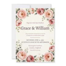 Faire-part de mariage romantique personnalisé aux 