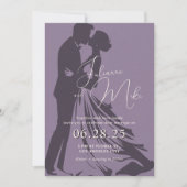 Faire-part de mariage romantique pourpre (Devant)