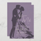 Faire-part de mariage romantique pourpre (Devant / Derrière)