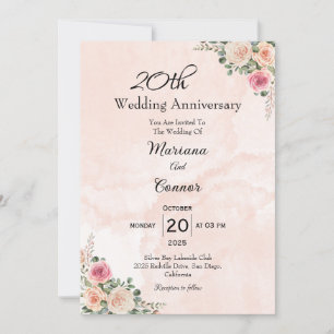 Faire-part de mariage romantique rose crème pour a