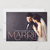 Faire-Part de Mariage Romantique Rose Gold Serif P (Devant)