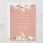 Faire-part de mariage romantique rose Peony (Devant)