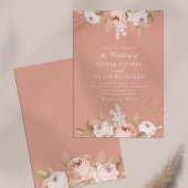 Faire-part de mariage romantique rose Peony