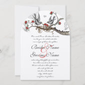 Faire-part de mariage romantique rustique rouge vi (Devant)