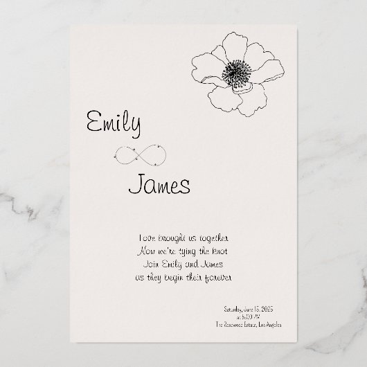 Faire-part de mariage romantique - Soft simple élé (Recto)
