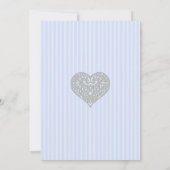 Faire-part de mariage romantique texte bleu et gri (Dos)