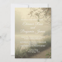 Faire-part de mariage romantique vintage au bord d