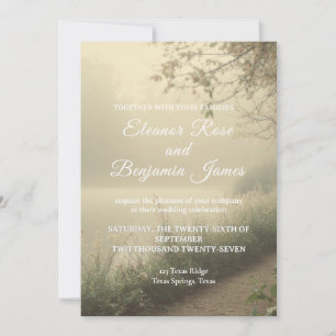 Faire-part de mariage romantique vintage au bord d