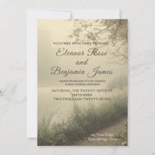 Faire-part de mariage romantique vintage au bord d