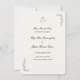 Faire-part de mariage romantique vintage avec lier