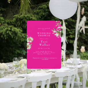 Faire-part de Mariage Rond aux Marguerites Blanche