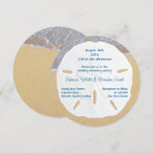 Faire-part de mariage rond Dollar de sable de mari (Devant / Derrière)