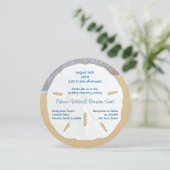 Faire-part de mariage rond Dollar de sable de mari (Debout devant)