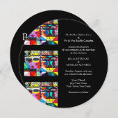 Faire-part de mariage (ronde) Couple Mexicain (Devant / Derrière)