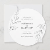 Faire-part de mariage ronde feuille de feuillage d (Devant)
