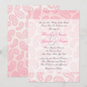 Faire-part de mariage rose (Devant / Derrière)