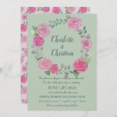 faire-part de mariage rose (Devant / Derrière)