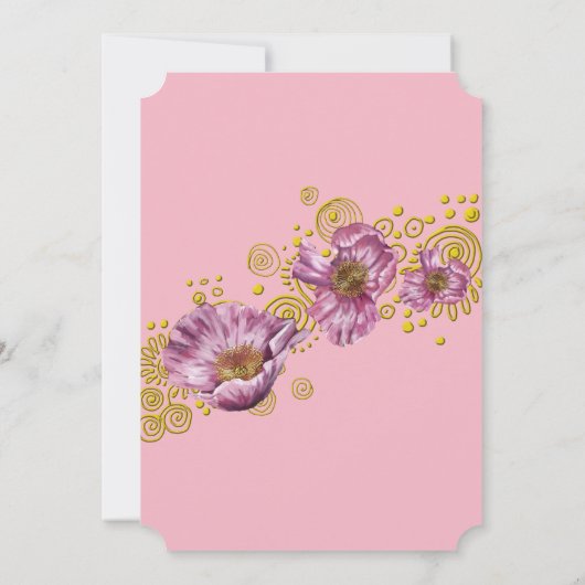 Faire-part de mariage rose (Dos)