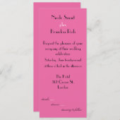 Faire-part de mariage rose (Devant / Derrière)
