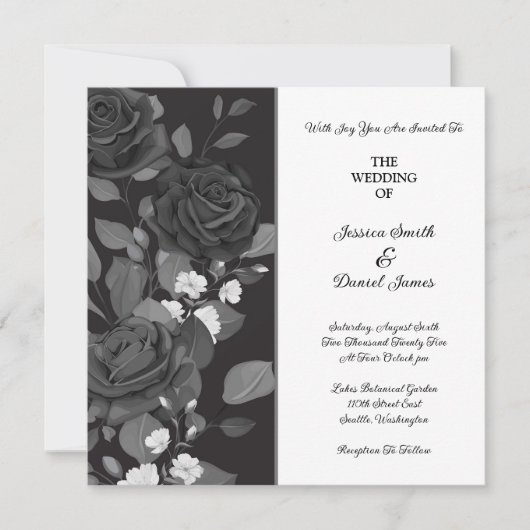 Faire-part de mariage rose (Devant)