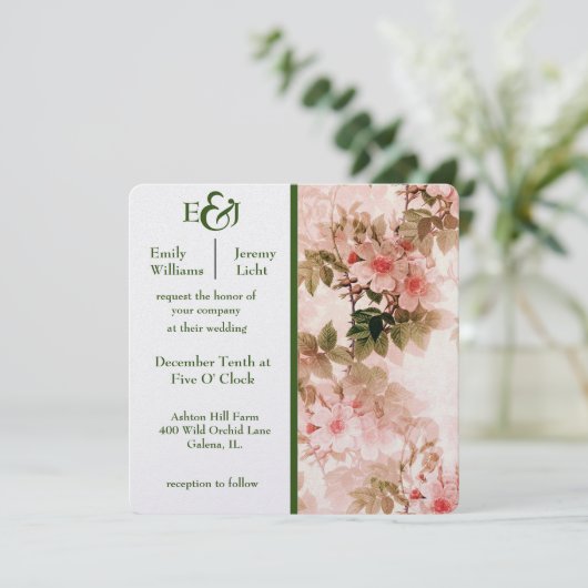 Faire-part de mariage Rose (Debout devant)