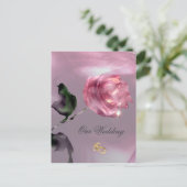 Faire-part de mariage rose (Debout devant)