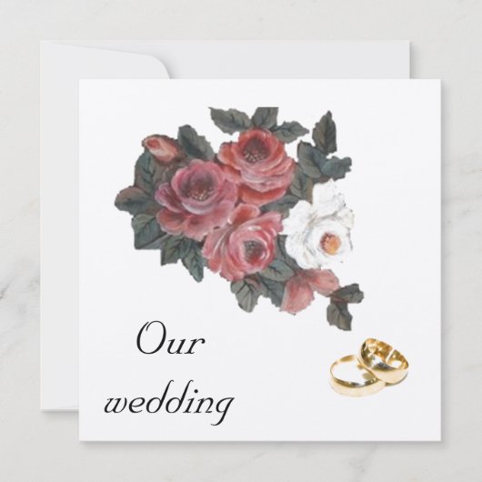 faire-part de mariage rose (Devant)