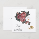 faire-part de mariage rose (Devant / Derrière)