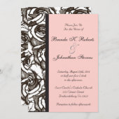 Faire-part de mariage Rose (Devant / Derrière)