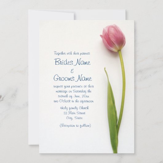 faire-part de mariage rose (Devant)