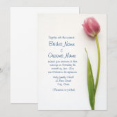 faire-part de mariage rose (Devant / Derrière)