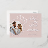 Faire-part de mariage rose à conserver pour la dat (Recto/Verso)