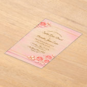 Faire-part de mariage Rose Acrylique et Perle (Poser)