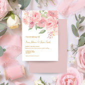 Faire-part de mariage rose aquarelle