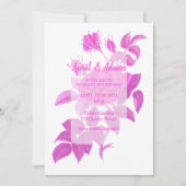 Faire-part de mariage Rose blanc et rose chaud (Devant)