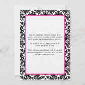 Faire-part de mariage rose blanc noir de coeurs de (Dos)