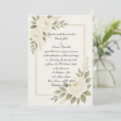 Faire-part de mariage Rose blanche (Debout devant)