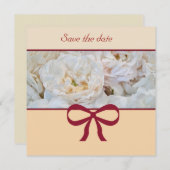 Faire-part de mariage Rose blanche (Devant / Derrière)