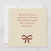 Faire-part de mariage Rose blanche (Dos)