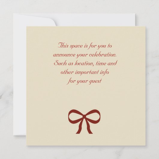 Faire-part de mariage Rose blanche (Dos)