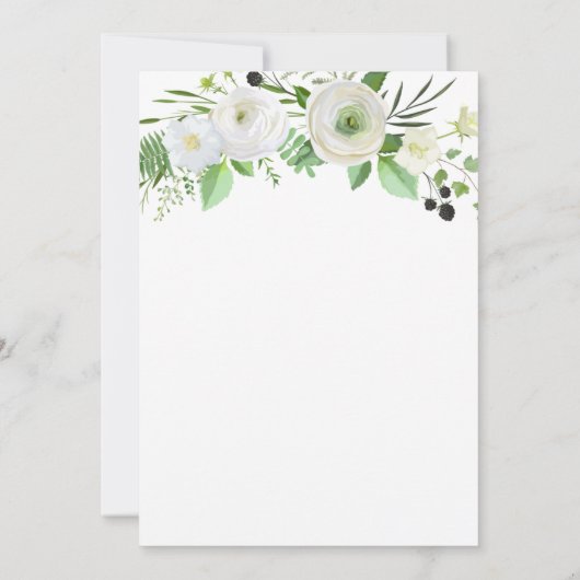 Faire-part de mariage Rose blanche (Dos)