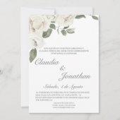 Faire-part de mariage rose blanche espagnol (Devant)