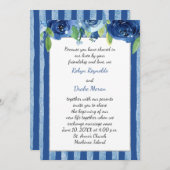 Faire-part de mariage Rose bleu (Devant / Derrière)