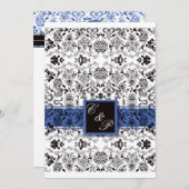 Faire-part de mariage Rose bleu (Devant / Derrière)