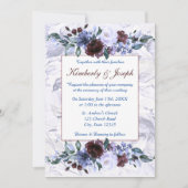 Faire-part de mariage Rose bleu et violet (Devant)