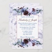 Faire-part de mariage Rose bleu et violet (Devant / Derrière)