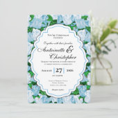 Faire-part de mariage Rose Bleue et Blanche avec B (Debout devant)