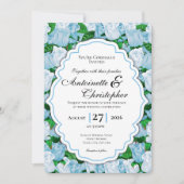 Faire-part de mariage Rose Bleue et Blanche avec B (Devant)
